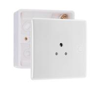 BG Electrical 2A Unswitched Round Pin Socket with 32mm Surface Pattress Box, White Moulded, 828 & 891