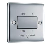BG Electrical Fan Isolator Switch NPC15 Nexus 3-Pole 10A Polished Chrome