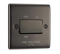 BG Electrical 3-Pole Fan Isolator Switch, Black Nickel, 2-Way, 10AX