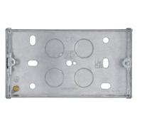 Bg Electrical 35mm 2 Gang Double Metal Back Box Flush Wall Mounted