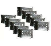 Bg Electrical 35mm 2 Gang Double Metal Back Box Flush Wall Mounted - Pack Of 10