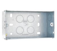 Bg Electrical 47mm 2 Gang Double Metal Back Box Flush Wall Mounted