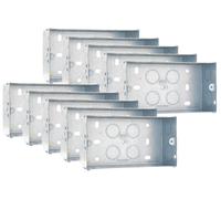 Bg Electrical 47mm 2 Gang Double Metal Back Box Flush Wall Mounted - Pack Of 10