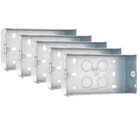 Bg Electrical 47mm 2 Gang Double Metal Back Box Flush Wall Mounted - Pack Of 5