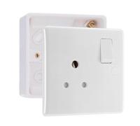 BG Electrical 5A Switched Round Pin Socket with 32mm Surface Pattress Box, White Moulded, 829S & 891