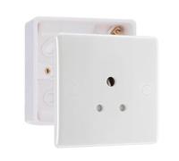 BG Electrical 5A Unswitched Round Pin Socket with 32mm Surface Pattress Box, White Moulded, 829 & 891