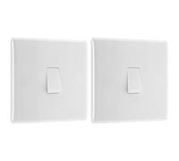 BG Electrical 812-01 Single Light Switch, White Moulded, 2-Way, 16AX (Pack of 2)