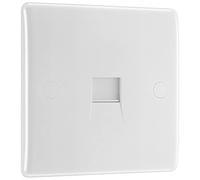 BG Electrical 8BTS/1-01 Single Secondary Telephone Slave Socket, Round Edge, White