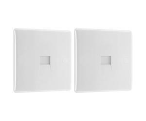 BG Electrical 8BTS/1-01 Single Secondary Telephone Slave Socket, Round Edge, White (Pack of 2)
