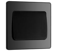 BG Evolve Black Chrome Single Light Switch 20A 16AX 2 Way Wide Rocker - PCDBC12WB