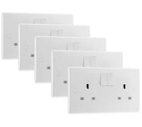 BG Electrical Bg Nexus 822 White Double Socket 2 Gang Electrical Wall Outlet 13A Plug Socket - Pack Of 5