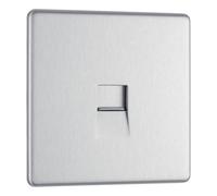 BG Electrical Bg Nexus Flatplate Screwless Brushed Steel 1 Gang Single Telephone Master Socket