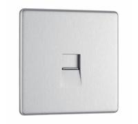 BG Electrical Bg Nexus Flatplate Screwless Steel 1 Gang Single Telephone Secondary Socket