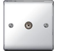 BG Electrical Bg Nexus Metal Polished Chrome 1 Gang Co-Axial Socket - Npc60