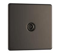 BG Electrical Bg Nexus Screwless Single Co-Axial Socket Tv & Fm 1 Gang Black Nickel - Fbn60