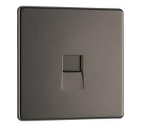 BG Electrical Bg Nexus Screwless Single Telephone Secondary Socket 1G Black Nickel - Fbnbts1