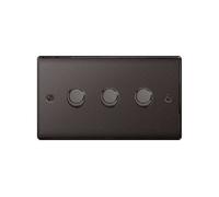 BG Electrical Bg Nexus Triple Intelligent Led Dimmer Switch 2-Way Black Nickel - Nbn83