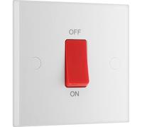 BG 975 White Square Edge 45A DP Single Plate