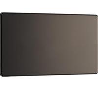 BG Electrical Double Blank Plate, Unused Electrical Connection Cover, Screwless Front Plate, Premium Flatplate, Black Nickel, FBN95