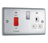 BG Electrical Double Pole Cooker Control Unit with Single Socket and Power Indicator