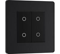 BG Evolve Matt Black 200W Double Touch Dimmer Switch 2-Way Secondary - PCDMBTDS2B