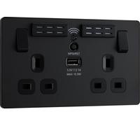BG Electrical Double Switched Power Wall Plug Socket with Type A USB Charging...