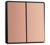 BG Evolve PCDCP42EB 20A 16AX 2 Way Double Light Switch, Edge to Edge Rocker - Polished Copper (Black)