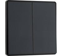 BG Electrical Double Wall Light Switch, 2-Way, Edge-to-Edge Rockers, Screwless Appearance, Round Edges, Evolve, Matt Grey, 20A, 16AX, PCDMG42EB