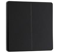 BG Electrical Double Wall Light Switch, 2-Way, Edge-to-Edge Rockers, Screwless Appearance, Round Edges, Evolve, Matt Black, 20A, 16AX, PCDMB42EB