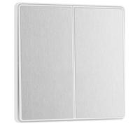 BG Electrical Double Wall Light Switch, 2-Way, Edge-to-Edge Rockers, Screwless Appearance, Round Edges, Evolve, Brushed Steel, 20A, 16AX, PCDBS42EW