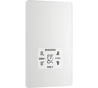 Evolve Pearlescent White (White) Dual Voltage Shaver Socket 115/240V PCDCL20W-01