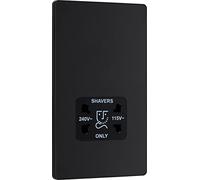 Evolve Matt Black (Black) Dual Voltage Shaver Socket 115/240V PCDMB20B-01