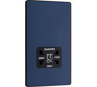 BG Evolve Matt Blue Dual Voltage Shaver Socket 115/240V - PCDDB20B