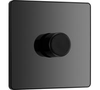 British General Bg Evolve 200W Double Dimmer Switch, 2 Way, Screwless, Black Chrome