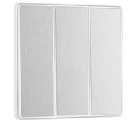BG Electrical Triple Wall Light Switch, 2-Way, Edge-to-Edge Rockers, Screwless Appearance, Round Edges, Evolve, Brushed Steel, 20A, 16AX, PCDBS43EW