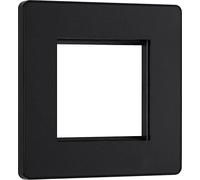 Evolve Matt Black (Black) Twin Euro Module Aperture Single Front Plate (50 X 50) PCDMBEMS2B-01