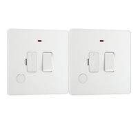 BG Electrical Evolve Fused Connection Unit with Power LED Indicator, 13A, Pearlescent White (Pack of 2)