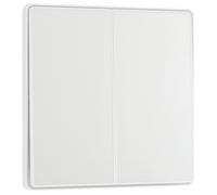 BG Electrical Double Wall Light Switch, 2-Way, Edge-to-Edge Rockers, Screwless Appearance, Round Edges, Evolve, Pearlescent White, 20A, 16AX, PCDCL42EW
