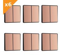 BG Evolve PCDCP42EB 20A 16AX 2 Way Double Light Switch, Edge to Edge Rocker - Polished Copper (Black)