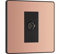 BG Evolve PCDCP60B Single Socket for TV or FM Co-Axial Aerial Connection - Polished Copper (Black)