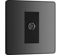 BG Evolve PCDBC60B Single Socket for TV or FM Co-Axial Aerial Connection - Black Chrome (Black)