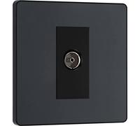 BG Evolve Matt Grey Single Socket for TV/FM Co-Axial Aerial Connection - PCDMG60B