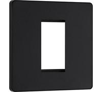 BG Evolve Matt Black Grid 1 Gang Euro Module Front Plate - PCDMBEMS1B