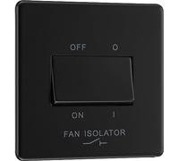 BG Electrical Fan Isolator Switch, 10A, Triple Pole, Matt Black