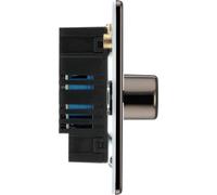 BG Electrical Flatplate Screwless Black Nickel - Triple 2 way push 200W