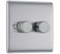 BG Electrical Intelligent Double Wall Dimmer Switch, 2 Way, Raised Profile, R...