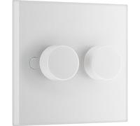 BG Electrical Intelligent Double Wall Dimmer Switch, 2 Way, Square Edge, Nexus 900 Series, White Moulded, 200W, 982