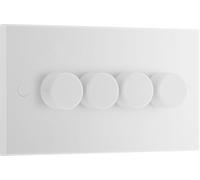 BG Electrical Intelligent Quadruple Wall Dimmer Switch, 2 Way, Square Edge, Nexus 900 Series, White Moulded 200W, 984