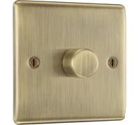 BG Electrical Intelligent Single Wall Dimmer Switch 2 Way Antique Brass Nexus