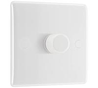BG Electrical Intelligent Single Wall Dimmer Switch, 2 Way, Round Edge, Nexus 800 Series, White Moulded, 200W, 881